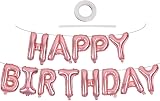 TONIFUL 16 Inch Happy Birthday Letter Balloons Rose Gold Banner 15 Pcs view 1