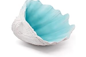 ACCESSORYWAY Extra Large Clam Shells Decorative Bowl-Turquoise Sea Shells Decorative Storage Bowls for Coastal Beach theme house table centerpiece decorations & Nautical decorations for coffee table -12.4"-1PC