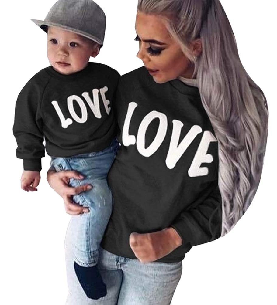 Mom Kids Adult Matching Family Sweatshirts Pullover Jumpers For