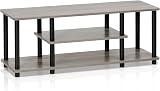 Furinno TURN-N-TUBE TV Stand 3-Tier Open Shelves Fits 50 Inch TV French Oak view 4