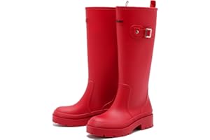 LEZZGLT Rain Boots for Women, Anti-Slip Rubber Boots Waterproof Garden Muck Boots Durable Slip Resistant, Tall Water Shoes Comfort Fishing Boot Knee High Work