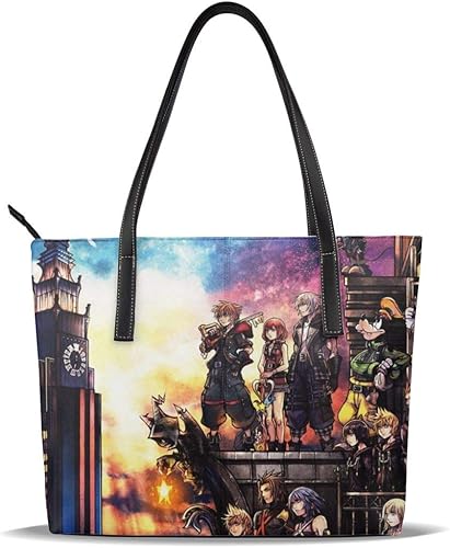 Amazon バッグ ディズニー キングダム ハーツiiiトートバッグ メンズ レディース ビジネス トート 大容量 B4 レザー 革 通勤 通学 軽量 カジュアル 縦型 旅行 丈夫 防水 Pahbduj トートバッグ