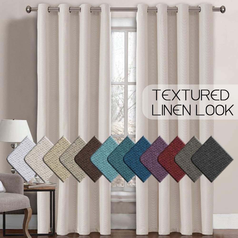 Amazon Com H Versailtex Linen Curtains Room Darkening Light