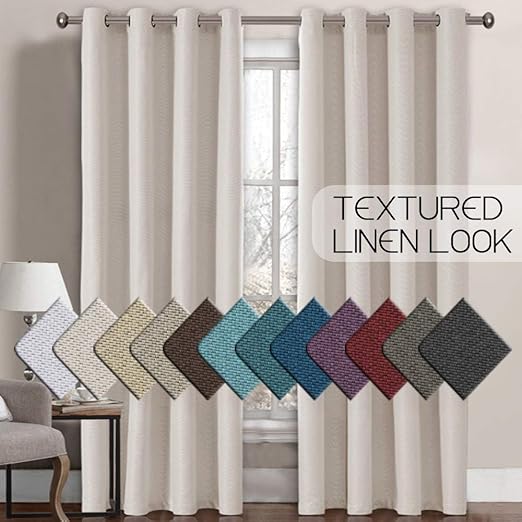 Amazon Com H Versailtex Linen Curtains Room Darkening Light