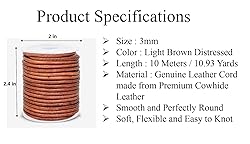 GENIQUE Real/Genuine Round Leather String Cord for