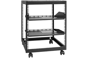 VEVOR 12U Open Frame Server Rack, 23-40 in Adjustable Depth, Free Standing or Wall Mount Network Server Rack, 4 Post AV Rack 