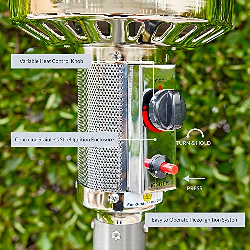 BELLEZE 48,000 BTU Propane Outdoor Heaters for Patio, CSA Certified