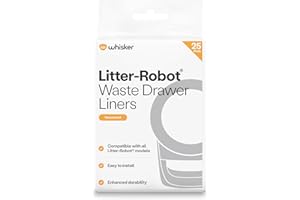Litter-Robot Waste Drawer Liners by Whisker, 25 Pack - Litter Box Liners, Custom Fit for Litter-Robot, 9-11 Gallons of Capacity, Quick to Install and Easy to Empty