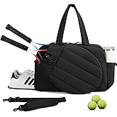 BAGSMART Tennis Gym Bag for Women, Tennis Backpack Holds 2 Rackets with Shoe Compartment, 15.6" Laptop Gym Backpacks for Court, Off-work, Everyday & Overnight Weekend
