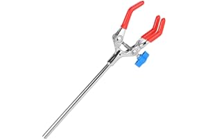 StonyLab 3 Prong Swivel Clamp, Sturdy Single Adjust Multipurpose Extension With 7 Inch Rod - Universal Lab Accessory for Labo