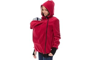 HAWFHH 3-in-1 Keep Warm in Winter Kangaroo Hoodie Coat for Mom and Baby Sweatshirt for Baby Carriers