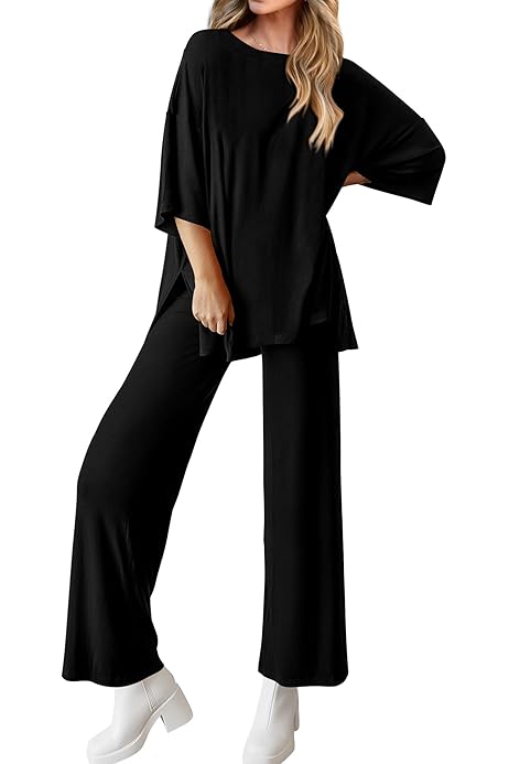 Sweater Set ZESICA Women's Oversized Knit Sweater Pants Lounge