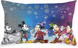 WOMFUI Christmas Mickey Mouse Throw Pillow Covers Rectangle Cushion Cover Home Decorations for Sofa Couch Pink,20×30 in