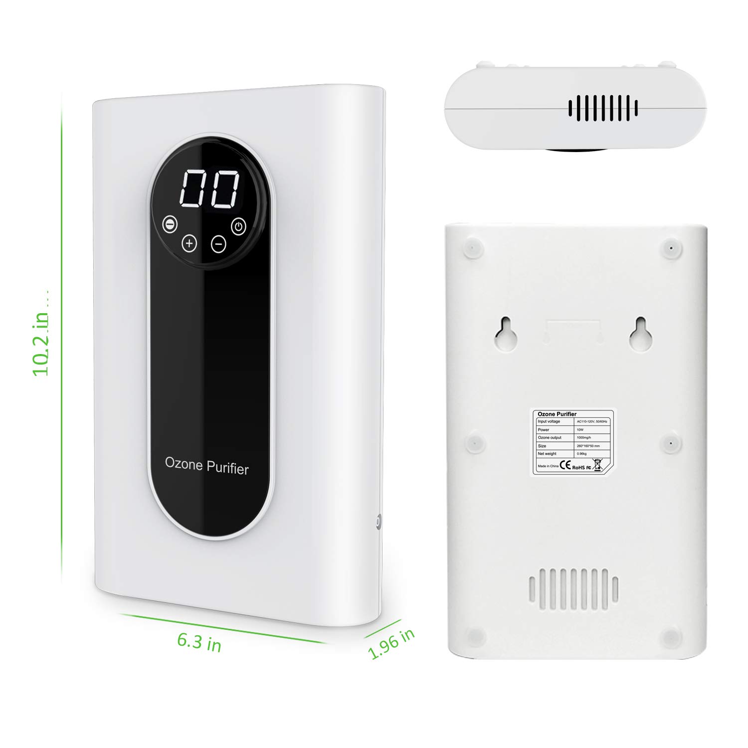 Portable Ozone Generator,1000mg/h Multipurpose Ozone Machine for Air,Water,Food,Home,Office,Hunting
