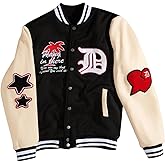 SOLY HUX Men's Varsity Jacket Color Block Graphic Long Sleeve Streetwear Y2k Baseball Jacket