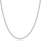 GLIJWELE 925 Sterling Silver Clasp Rope Chain for Men 2/2.5/3/4mm Diamond Cut Silver Chain Necklace 16,18,20,22,24,26,30 Inch