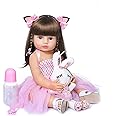 Wamdoll 22 inch 55CM Realistic Sweet Face Real Baby Size Reborn Toddler Newborn Girl Doll Crafted in Silicone Vinyl Full Body