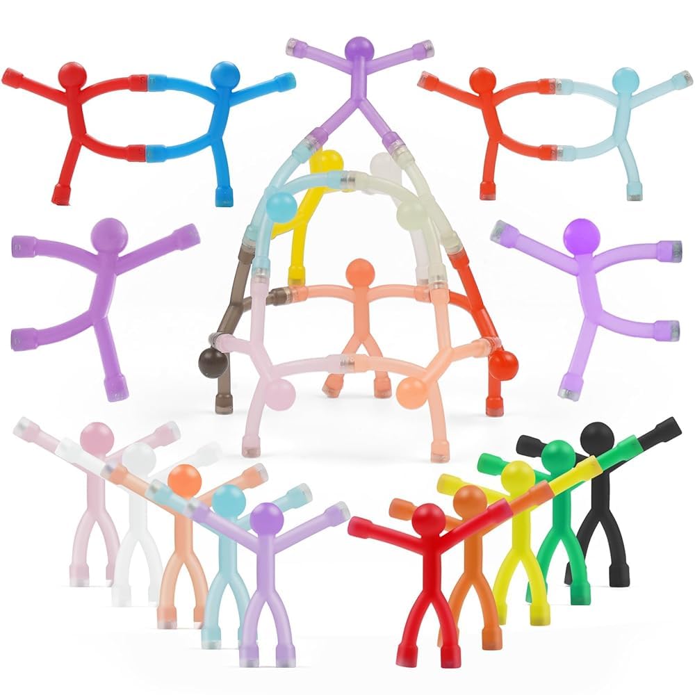 Junarter 30 Pack Magnetic People Figures, Colorful Magnet Man for Ages 15+, Humanoid Magnetic Men, Funny for Women, Fridge Magnets for Refrigerator, Office, Locker Decor, Whiteboard