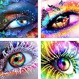 KOTWDQ 4 Pack 5d Diamond Painting Kits for Adults Kids Set Eyes Full Drill Diamond dotz for Home Wall Decor