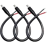 IMIYORE 0.8ft 3pcs 5.5x2.5mm Male 14AWG DC Pigtail Power Cord for CCTV Security Camera Outdoor Power Supply Convenient Solar Charging Board DC Power Repair Cable