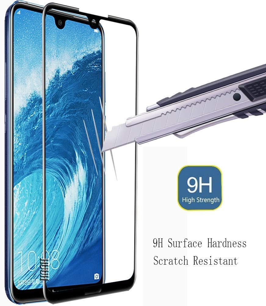 GEEMEE Huawei Honor 8X MAX Screen Protector，Tempered Glass Film Hardness 9H High Sensitivity Fingerprint Anti Bubble for Huawei Honor 8X MAX (Black)