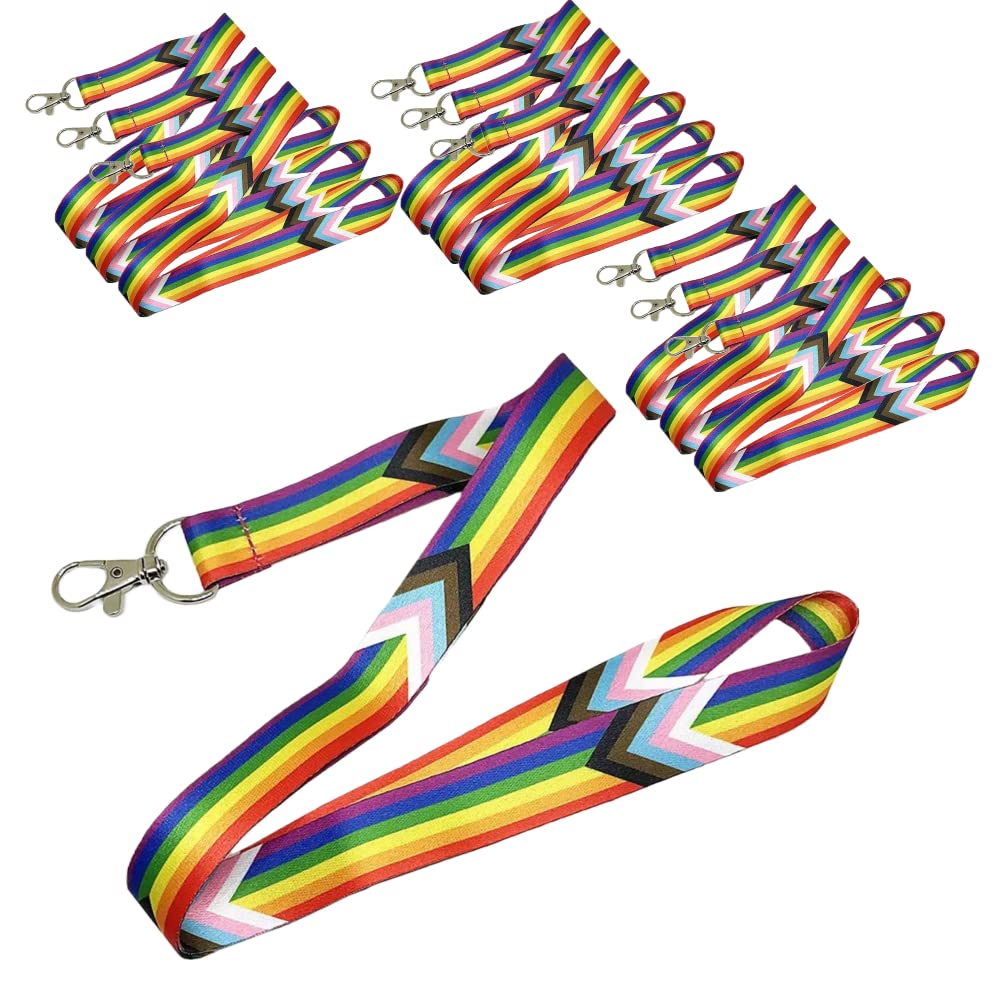 Photo 1 of 10 Pack! Express Your Pride with Our Colorful Rainbow Lanyards, Pride Badge ID Holder, Pride 2025
