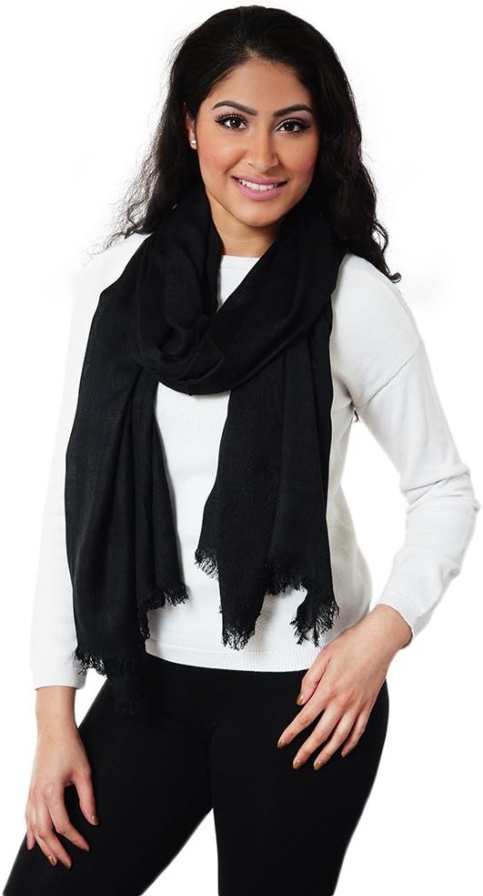 Batoolz Soft Viscose Cotton Solid Color Women Long Wrap Cover up Fashion Scarf Hijab