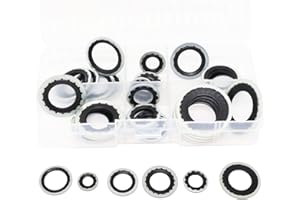 YuGtcen A/C Gasket Assortment 30 Pcs, 15-32241 GM Original Equipment AC Compressor Seals, Automotive Self-Centered Bonded Seal Air Conditioning Compressor Port Seal Washer Kit (Black)