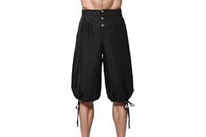 BPURB Men's Pirate Shorts Mens Knickers Colonial Pants Renaissance Costume Viking Shorts