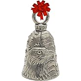 Guardian Bell Animals Good Luck Bell w/Keyring & Black Velvet Gift Bag | Motorcycle Bell | Lead-Free Pewter | Made in USA