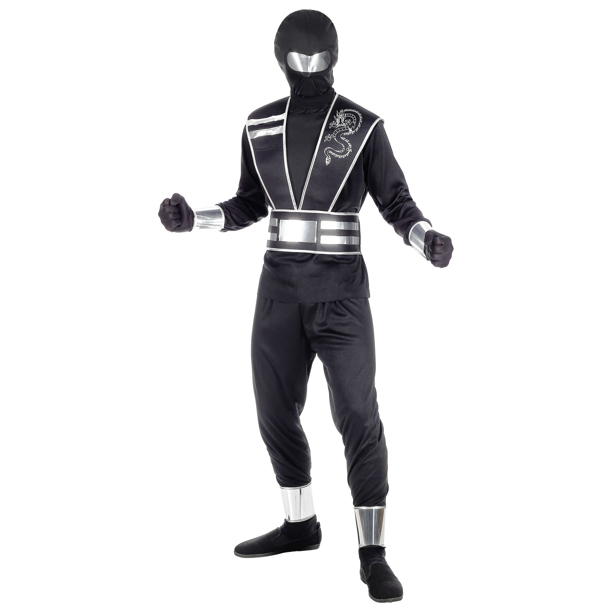 Widmann Mirror Ninja (coat, pants, tabard with belt, arm guards, leg guards, gloves, mask) - (128 cm / 5-7 years)