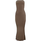 Almere Women Body Shaping Basic Strapless Stretch Double Lined Maxi Dress
