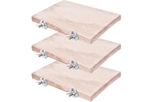 CoscosX 3Pcs Pet Parrot Bird Cage Perches Square Wooden Stand Platform Budgie Toys Bird Tree Perches for Parakeets