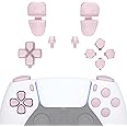 eXtremeRate Replacement D-pad R1 L1 R2 L2 Triggers Share Options Face Buttons, Cherry Blossoms Pink Full Set Buttons Compatible with ps5 Controller BDM-030 BDM-040 BDM-050 - Controller NOT Included