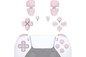 eXtremeRate Replacement D-pad R1 L1 R2 L2 Triggers Share Options Face Buttons, Cherry Blossoms Pink Full Set Buttons Compatible with ps5 Controller BDM-030 BDM-040 BDM-050 - Controller NOT Included