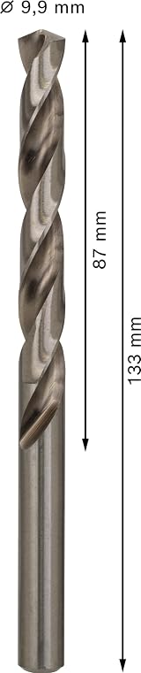Bosch 5x PRO Metal HSS-G Twist Drill Bit Ø9.90 mm DIN 338 Pack of 5 view 3