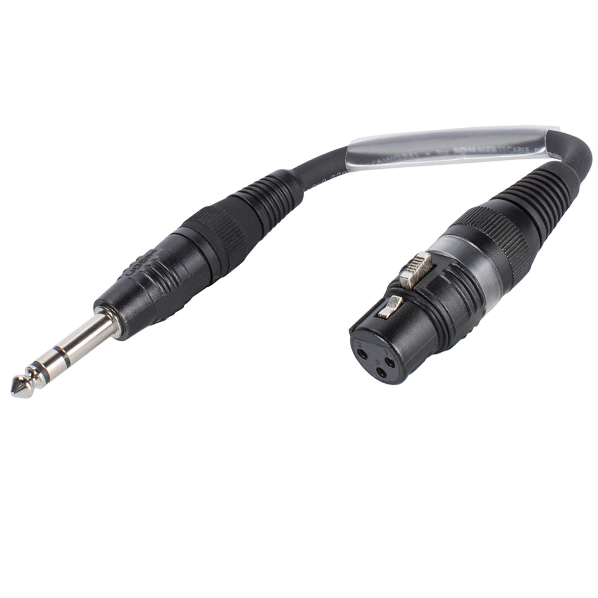 SOMMER CABLE SGFGU0015-SW Adaptor Cable 6.3 mm Jack 3-Pin Male to XLR 3-Pin Female 15 cm Hicon Plug