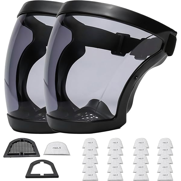Protector Facial Completo Con Filtros De Algodón - Anti-vaho, Ajustable, Para Viento, Polvo Y Salpicaduras