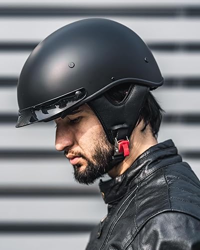 ILM Fiberglass FRP Half Helmet Motorcycle Men Women Adult Open