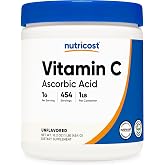 Nutricost Pure Ascorbic Acid Powder (1LB) Unflavored, Vitamin C Powder | 1g Per Serving, 454 Servings