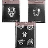 Cinco de Mayo Mexican Sugar Skull Day of The Dead Chocolate Candy Mold & Medium 3D Skull Chocolate Candy Mold Halloween candy mold