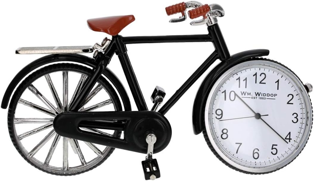 WM Widdop Vintage Style Metal Pedal Bike Bicycle Miniature Desk Clock 9604