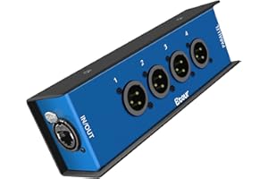 Etour 4 Channel 3-Pin XLR Male Adapter-Compact Cat6 Multi Network Snake Receiver- for Live Stage, Home Studio Recording- XLR, AES, DMX Channels Over RJ45 Cat5/Cat6 Ethernet Cable