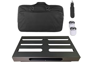 GOKKO Guitar Pedal Board 22" x 12.6" Guitar Pedalboard with Power Supply Bracket, Includes Carry Bag & Mounting Tapes (Black, GKS-22B)