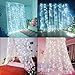Ucharge Curtain Lights Led Icicle Christmas String Fairy Wedding Lights 600led 19.8x9.8feet Window Curtain 8modes White Window Light Decor Party/Kitchen/Bathroom/Bedroom String Light