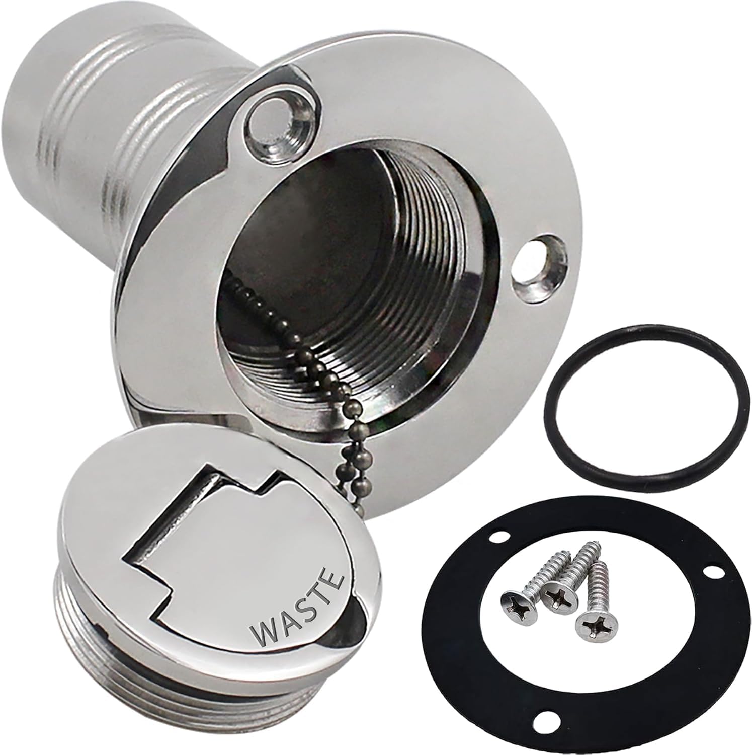 Photo 1 of YANYUCB Boat Deck Waste Fill/Filler 2 Inch(50mm),316 Stainless Steel Deck Filler with Keyless Cap,Marine Fuel Tank Filler Neck,Boat Deck Hardware for Boat Yacht