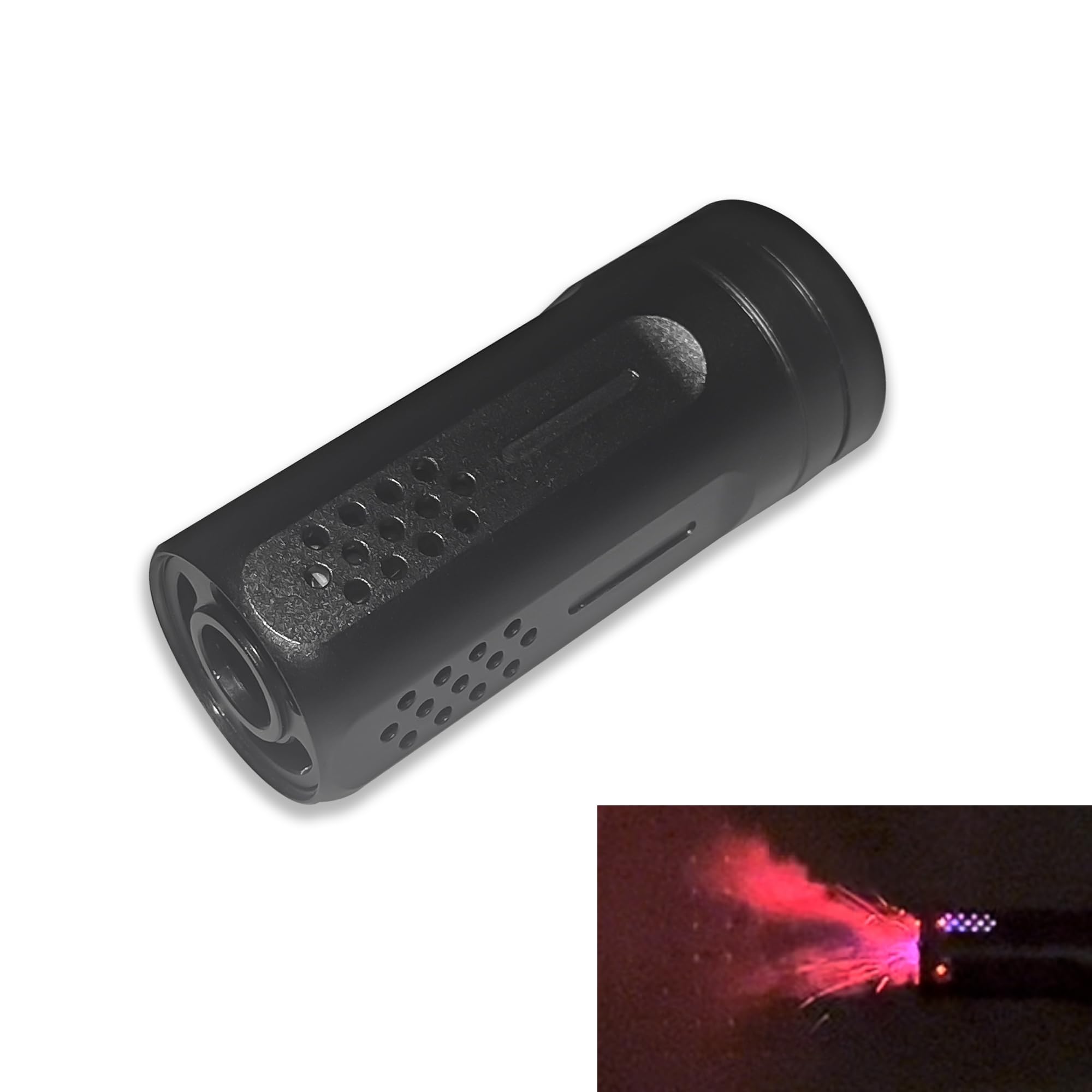 Photo 1 of EMERBU Metal Simulated Spitfire Gel Splat Blaster Tracer Lighter Unit(7 Color Selection) - 14mm CCW Interface - for Ages 15+(Black)