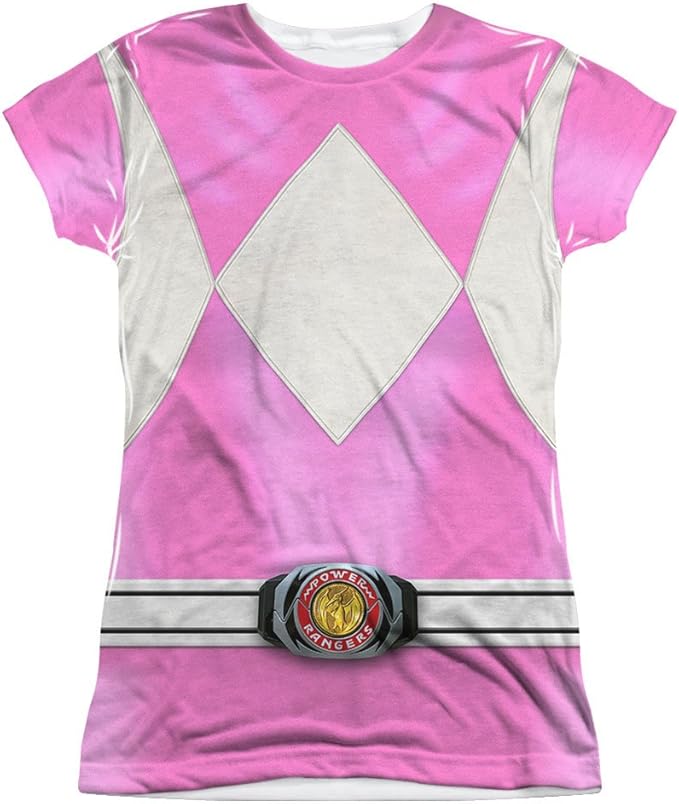 Amazon.com: Juniors: Power Rangers-Pink Ranger Costume Tee Juniors ...