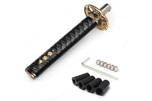WENJTP Racing Katana Samurai Sword Shift Knob Shifter Katana Cortex disc Universal Fit for Manual Cars with Adapters Black + 