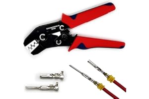 Twippo Crimping Tool with Ratchet, Ratcheting Wire Crimper Tool for Open Barrel Terminal Connectors, Electrical Crimping Tool